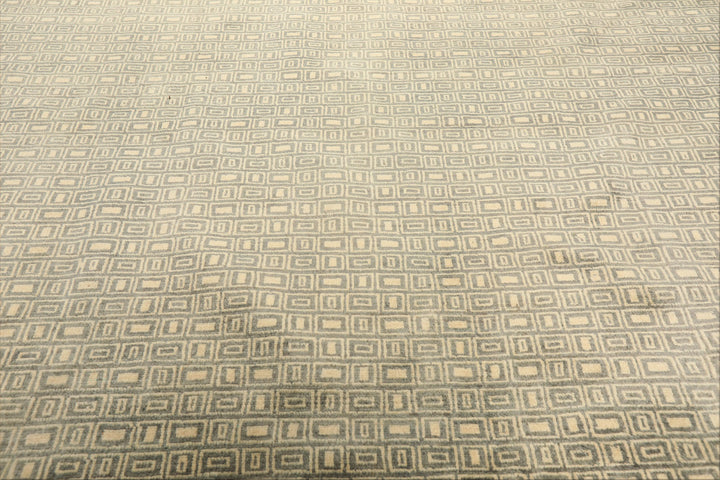 8x10 Moss, Ivory, Color Hand Knotted Bokhara New Zealand Wool Modern &amp; Contemporary Oriental Rug