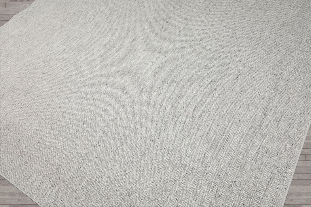 Multi Size Ash Gray Color Hand Woven Textured New Zealand Wool Modern Oriental Rug