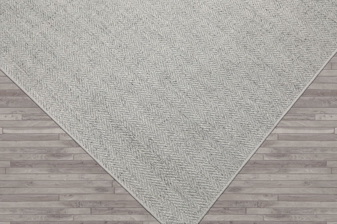 Multi Size Ash Gray Color Hand Woven Textured New Zealand Wool Modern Oriental Rug
