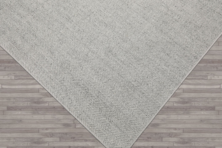 Multi Size Ash Gray Color Hand Woven Textured New Zealand Wool Modern Oriental Rug