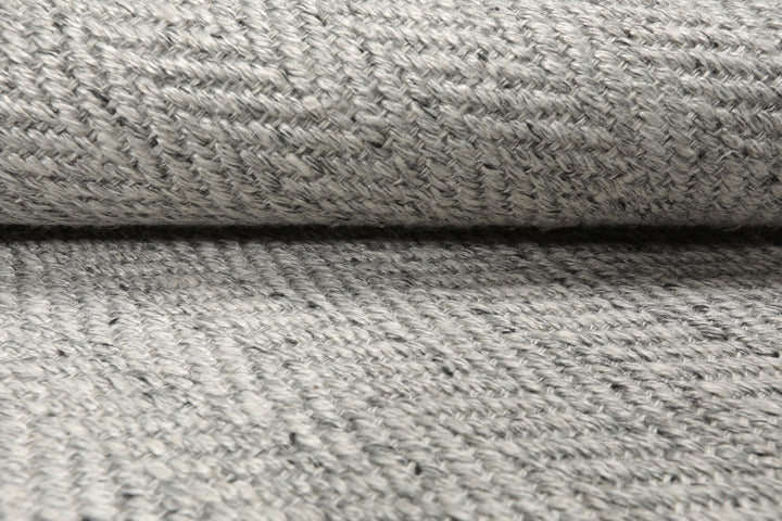 Multi Size Ash Gray Color Hand Woven Textured New Zealand Wool Modern Oriental Rug
