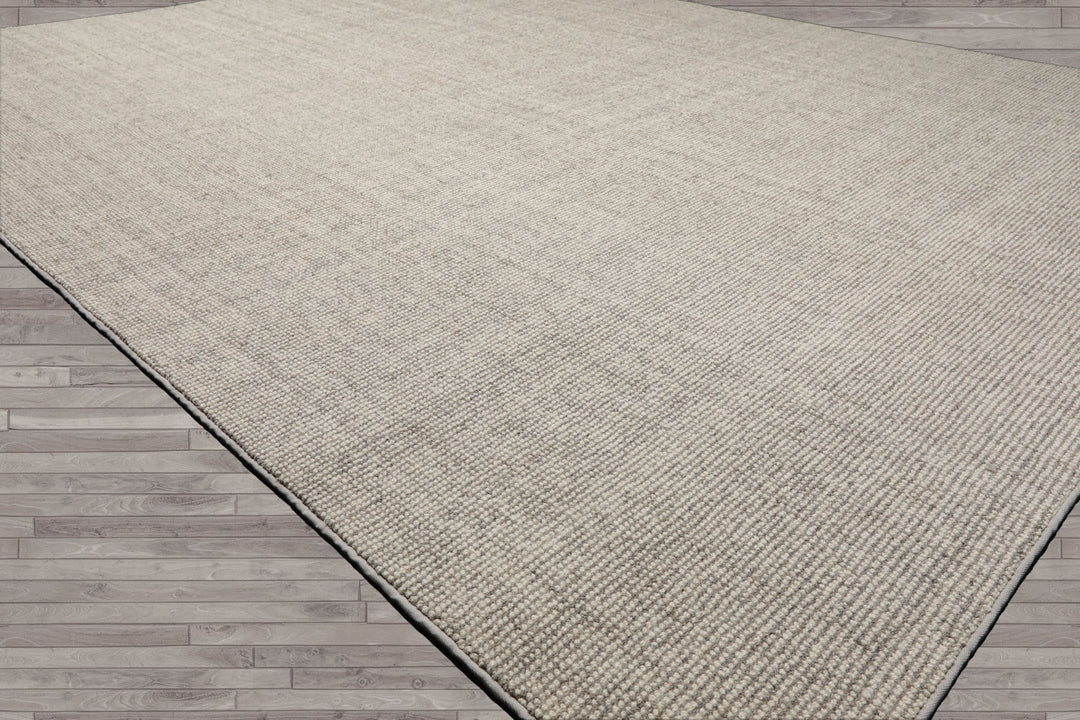 Multi Size Ivory Gray Color Hand Tufted Herringbone New Zealand Wool Modern Oriental Rug