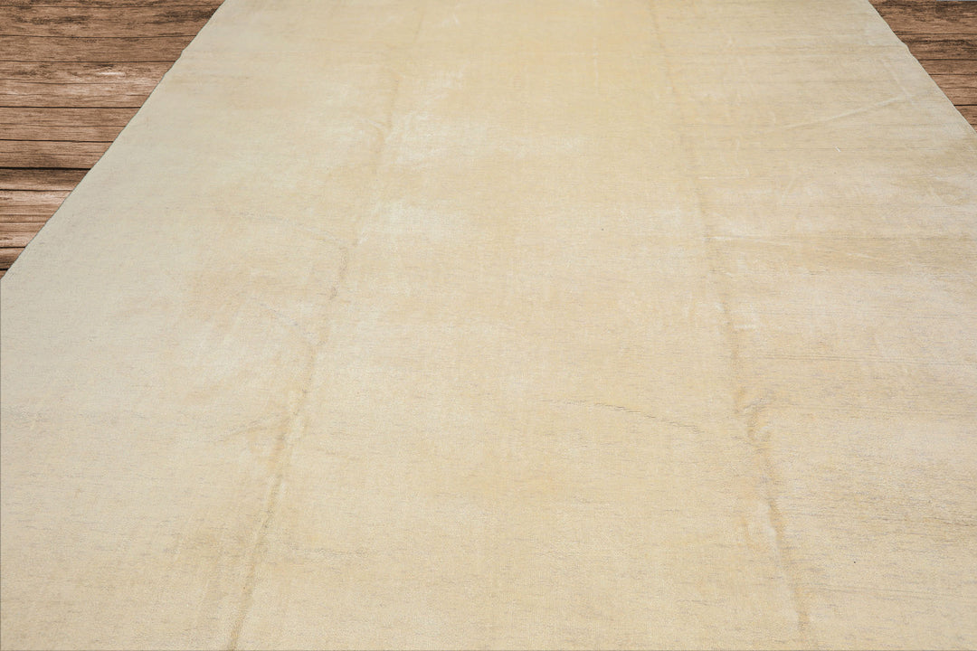 10x14 Ivory with slight gray texture, , Color Hand Knotted Tibetan 100% Pure Silk Contemporary Oriental Rug