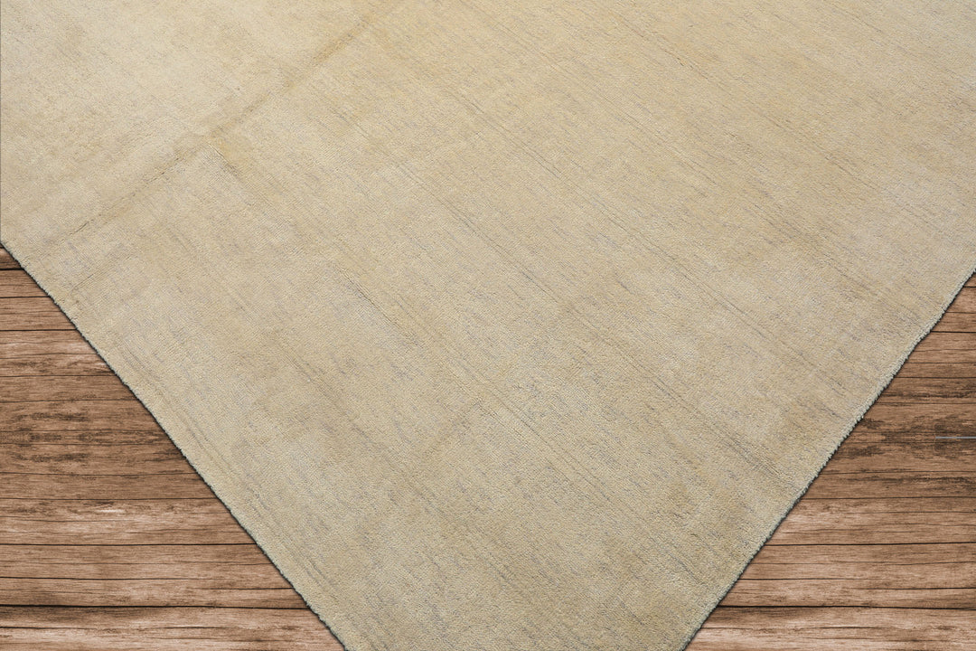 10x14 Ivory with slight gray texture, , Color Hand Knotted Tibetan 100% Pure Silk Contemporary Oriental Rug