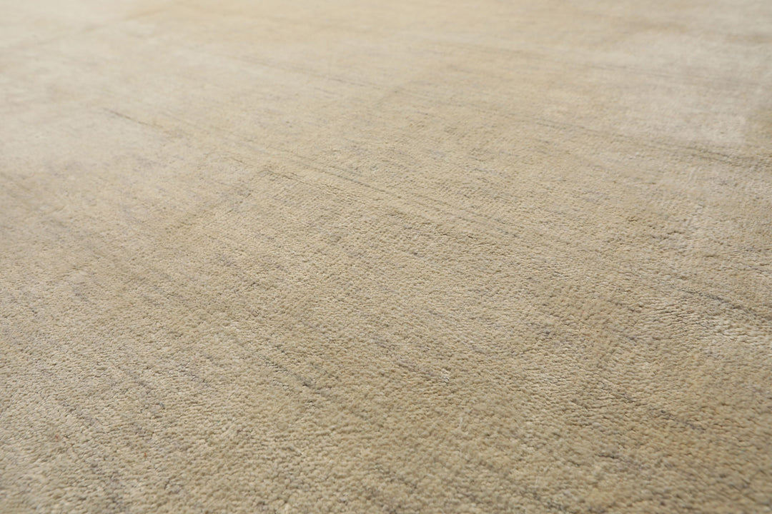 10x14 Ivory with slight gray texture, , Color Hand Knotted Tibetan 100% Pure Silk Contemporary Oriental Rug