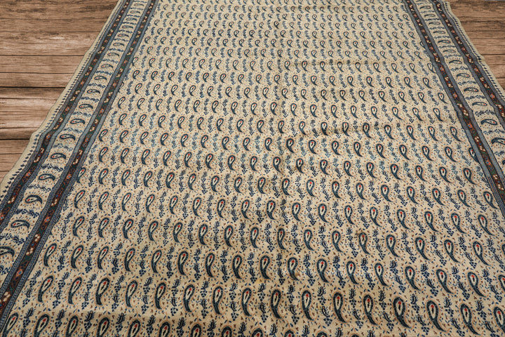 8x11 Ivory, Navy, Brown Color Hand Knotted Serabend Wool Traditional Oriental Rug