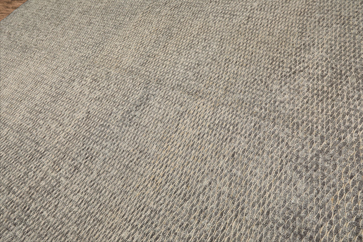 8x11 Gray, Beige, Color Hand Knotted Tibetan Wool & Jute Contemporary Oriental Rug