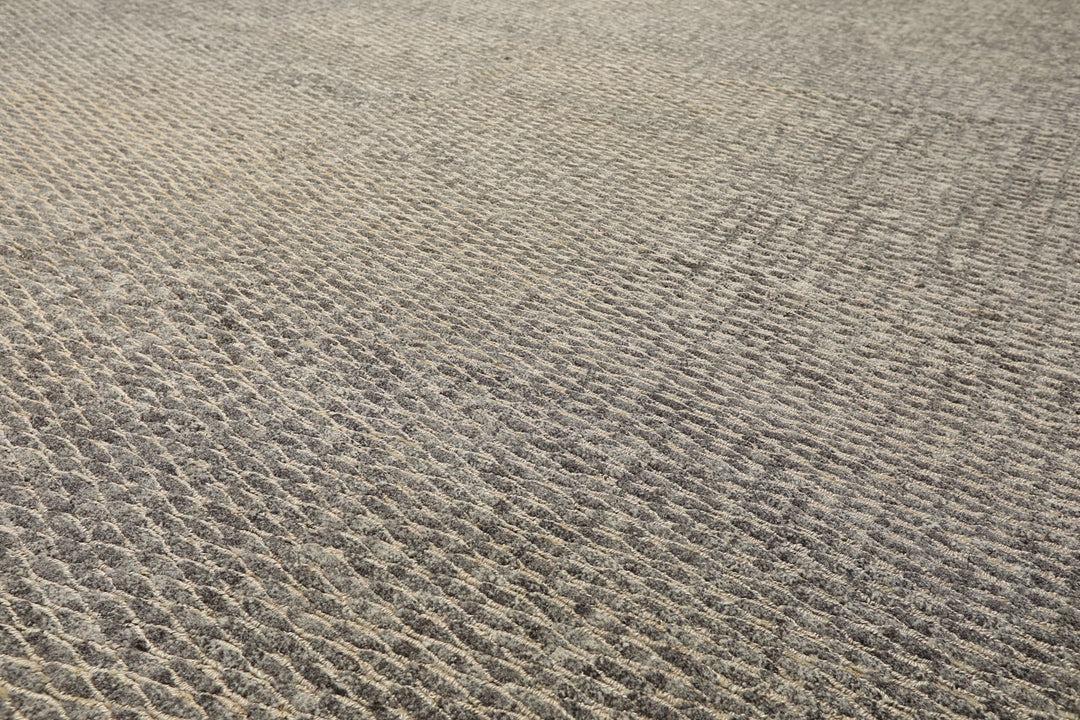 8x11 Gray, Beige, Color Hand Knotted Tibetan Wool & Jute Contemporary Oriental Rug