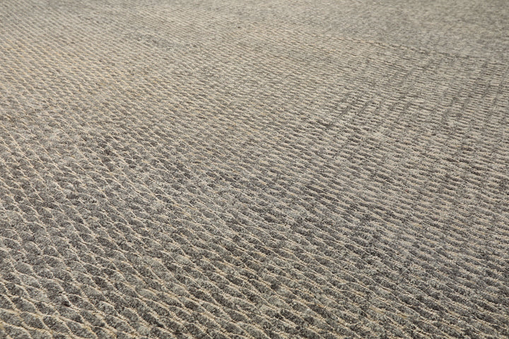 8x11 Gray, Beige, Color Hand Knotted Tibetan Wool & Jute Contemporary Oriental Rug