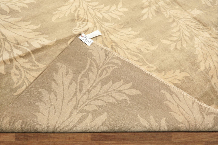 8x10 Moss, Beige, Color Hand Knotted Tibetan Wool Transitional Oriental Rug