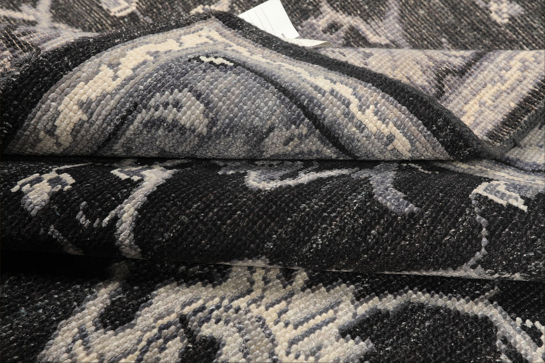 6x9 Charcoal, Gray, Graphite Color Hand Knotted Oushak Wool Traditional Oriental Rug