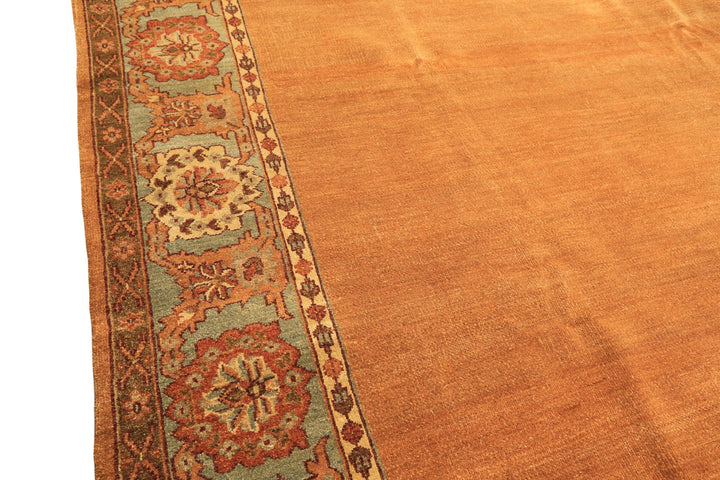 8x10 Caramel, Turquoise, Brown Color Hand Knotted Jaipur Wool Traditional Oriental Rug