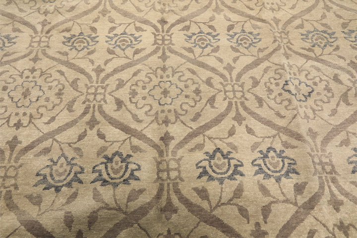 8x10 Gray, Taupe, Slate Color Hand Knotted Tibetan Wool Transitional Oriental Rug