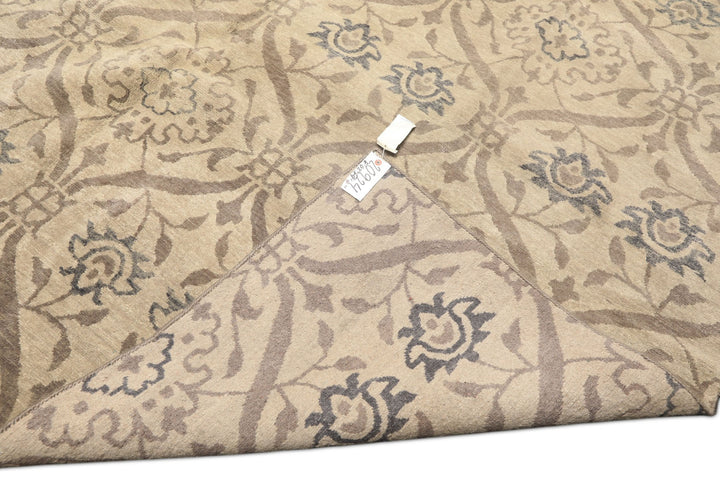 8x10 Gray, Taupe, Slate Color Hand Knotted Tibetan Wool Transitional Oriental Rug