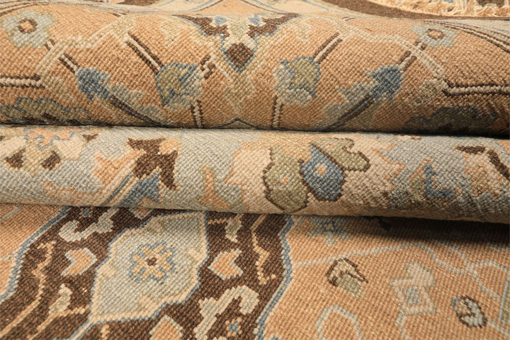 8x10 Peach, Brown, Mint Color Hand Knotted Soumak Wool Traditional Oriental Rug
