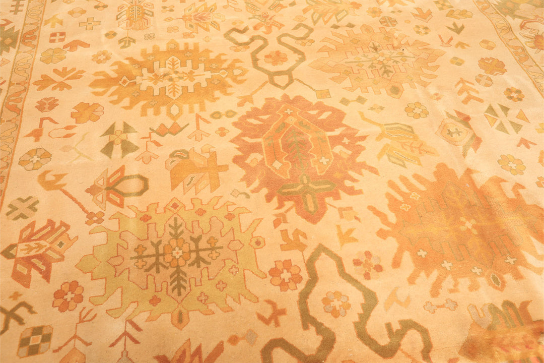 8x10 Ivory, Tan, Lime Color Hand Knotted Tibetan New Zealand Wool Traditional Oriental Rug