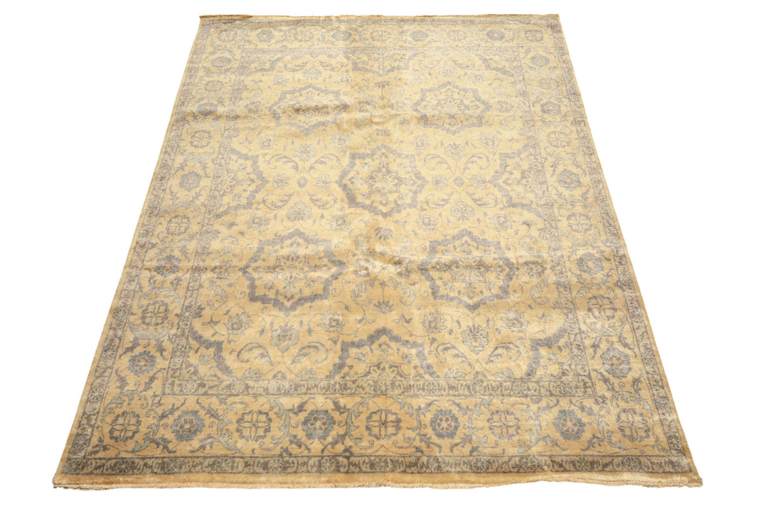 8x10 Moss, Gray, Slate Color Hand Knotted Oushak Wool Transitional Oriental Rug