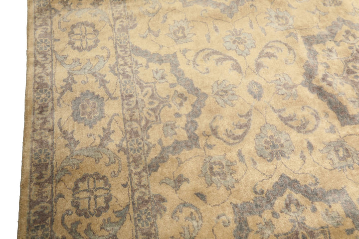 8x10 Moss, Gray, Slate Color Hand Knotted Oushak Wool Transitional Oriental Rug
