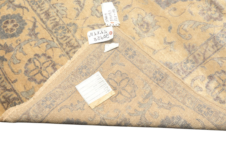 8x10 Moss, Gray, Slate Color Hand Knotted Oushak Wool Transitional Oriental Rug