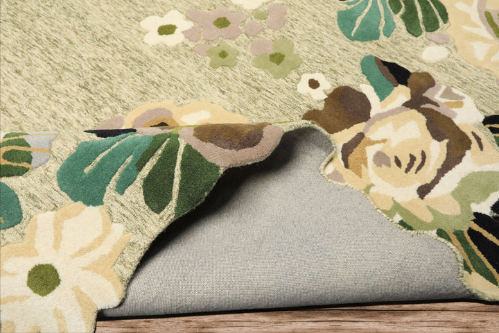 8x10 Sage, Ivory, Taupe Color Hand Tufted Irregular Rug Wool Modern & Contemporary Oriental Rug