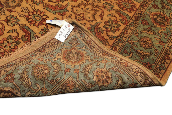 6x9 Gold, Turquoise, Rust Color Hand Knotted Oushak Wool Traditional Oriental Rug