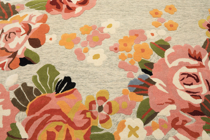 8x10 Mint, Blush, Gold Color Hand Tufted Irregular Rug Wool Modern & Contemporary Oriental Rug