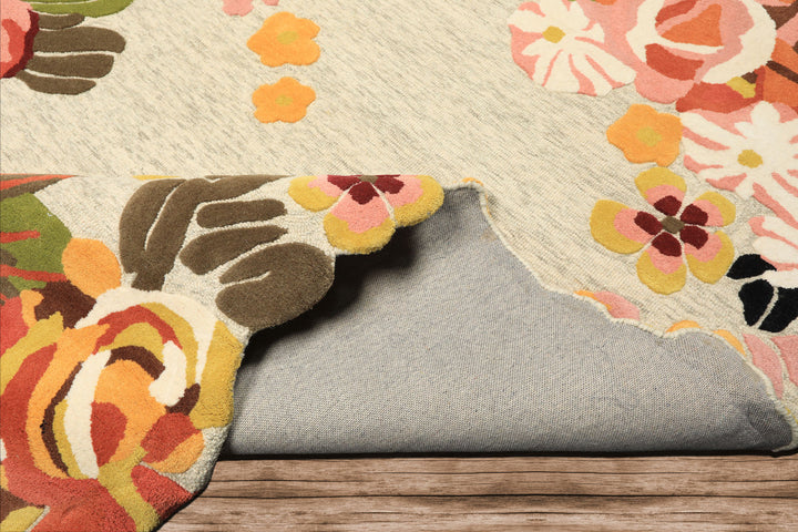 8x10 Mint, Blush, Gold Color Hand Tufted Irregular Rug Wool Modern & Contemporary Oriental Rug