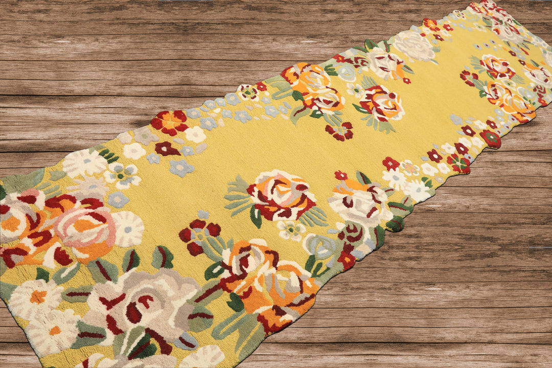 Multi Size Lime Ivory Taupe Color Hand Tufted Irregular Rug Wool Modern & Contemporary Oriental Rug