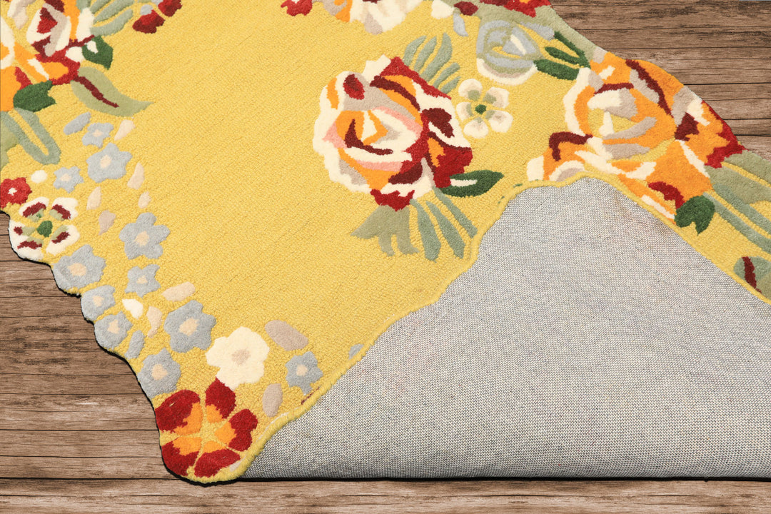 Multi Size Lime Ivory Taupe Color Hand Tufted Irregular Rug Wool Modern & Contemporary Oriental Rug