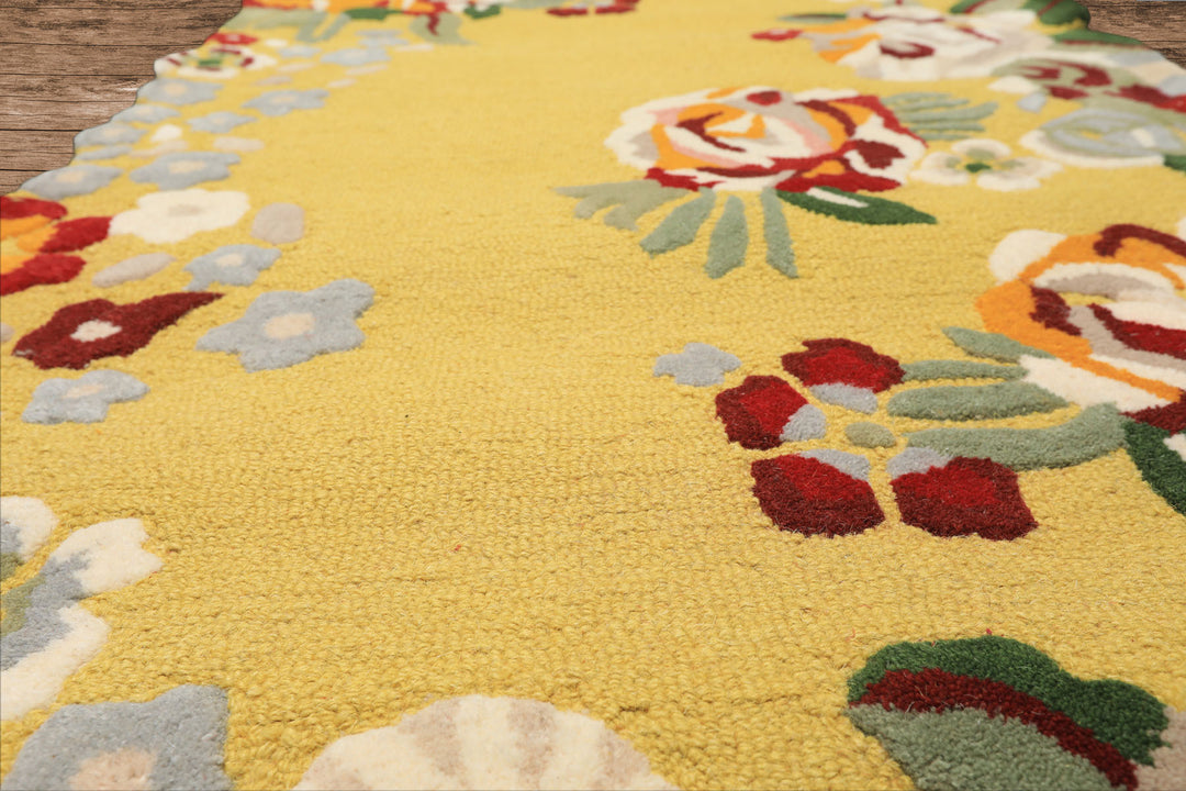 Multi Size Lime Ivory Taupe Color Hand Tufted Irregular Rug Wool Modern & Contemporary Oriental Rug