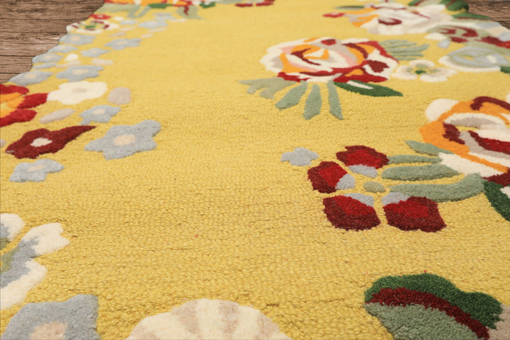 Multi Size Lime Ivory Taupe Color Hand Tufted Irregular Rug Wool Modern & Contemporary Oriental Rug