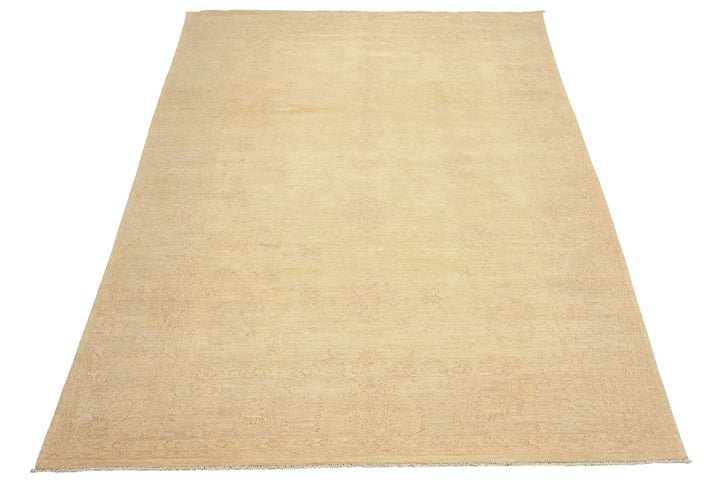 9x12 Ivory, Gray, Taupe Color Hand Knotted Peshawar Wool Transitional Oriental Rug