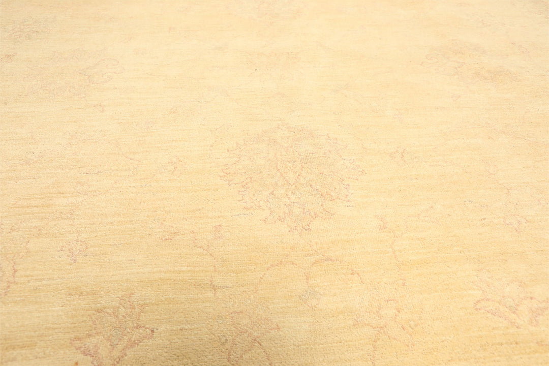 9x12 Ivory, Gray, Taupe Color Hand Knotted Peshawar Wool Transitional Oriental Rug