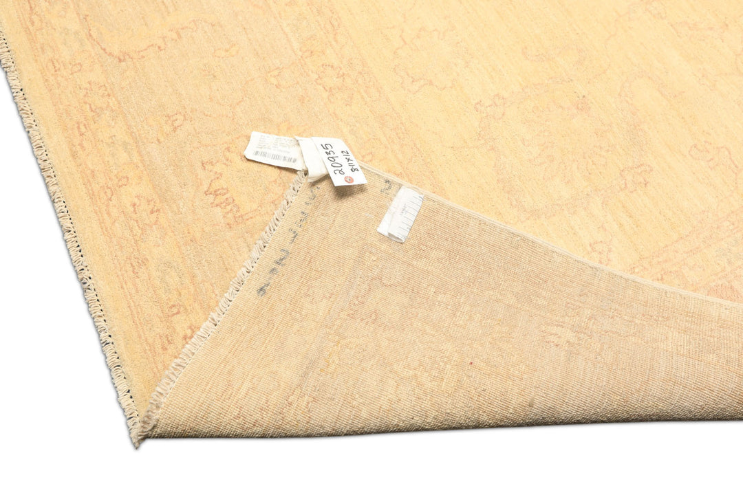 9x12 Ivory, Gray, Taupe Color Hand Knotted Peshawar Wool Transitional Oriental Rug