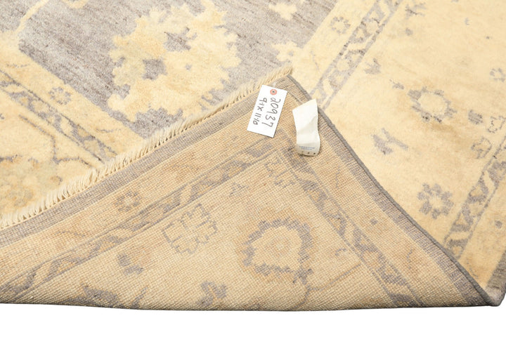 9x12 Gray, Ivory, Washed out Muted earth tones Color Hand Knotted Oushak New Zealand Wool Transitional Oriental Rug
