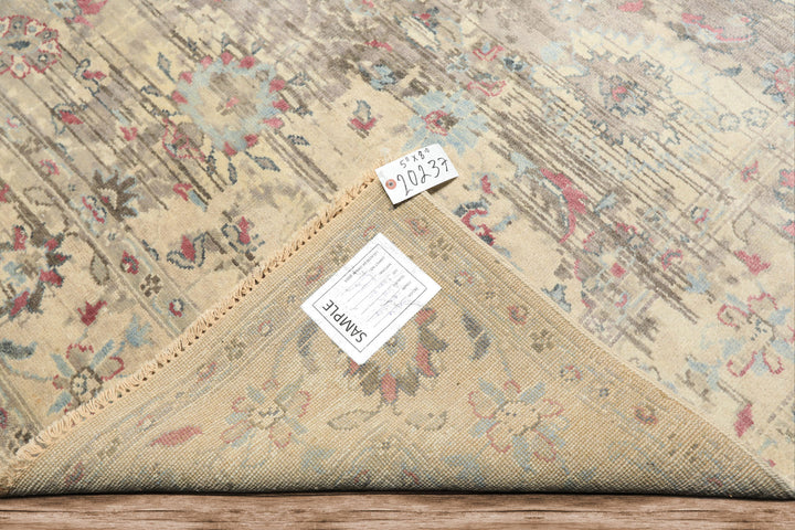 6x9 Taupe, Gray, Ivory Color Hand Knotted Oushak Wool Transitional Oriental Rug