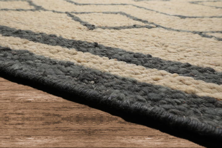 Celeste Rug  Geometric Oatmeal Hand Woven Wool Flatweave Rug Oriental Design Multi Sizes