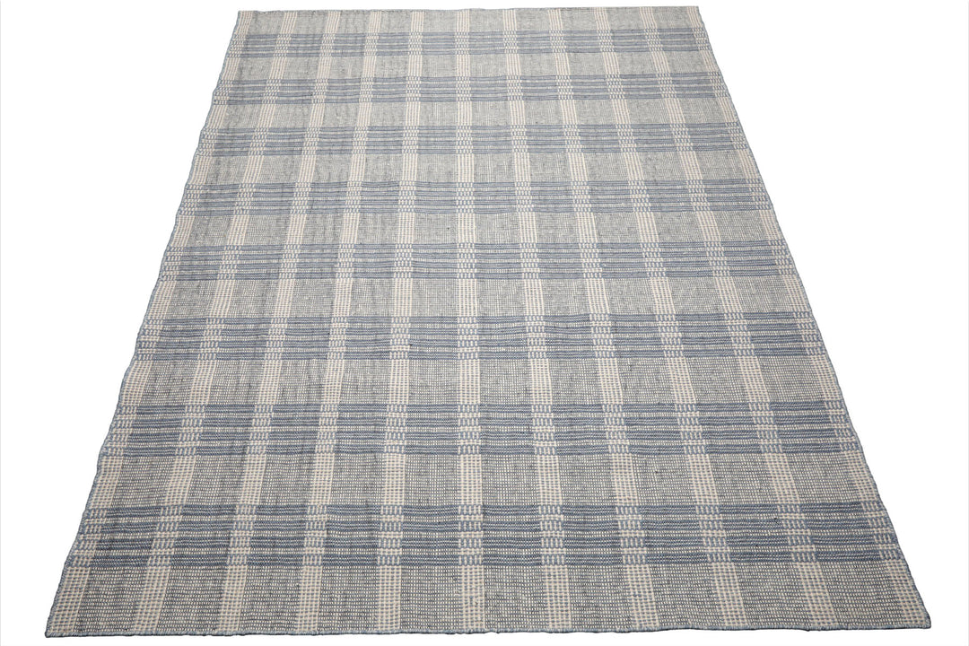 Celeste Rug Multi Size Hand Woven Ivory Wool Plaid Flatweave Contemporary Area Rug