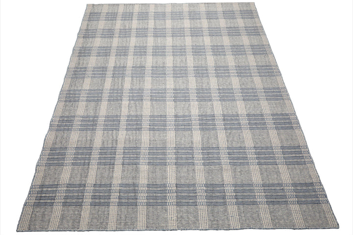 Celeste Rug Multi Size Hand Woven Ivory Wool Plaid Flatweave Contemporary Area Rug