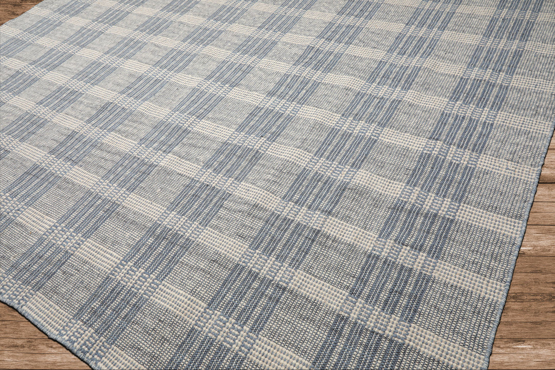 Celeste Rug Multi Size Hand Woven Ivory Wool Plaid Flatweave Contemporary Area Rug