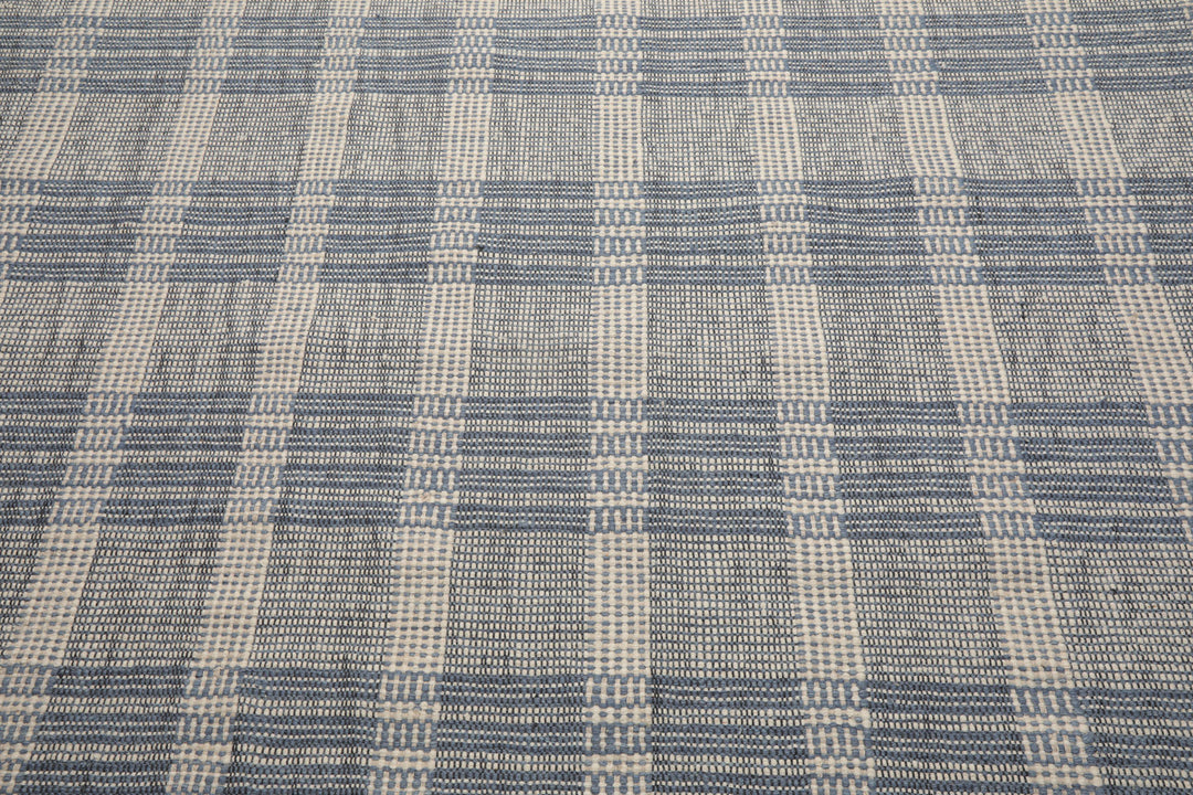 Celeste Rug Multi Size Hand Woven Ivory Wool Plaid Flatweave Contemporary Area Rug