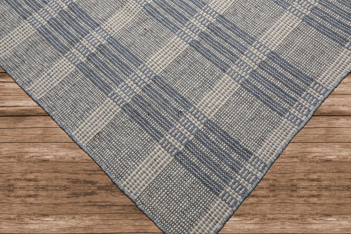 Celeste Rug Multi Size Hand Woven Ivory Wool Plaid Flatweave Contemporary Area Rug