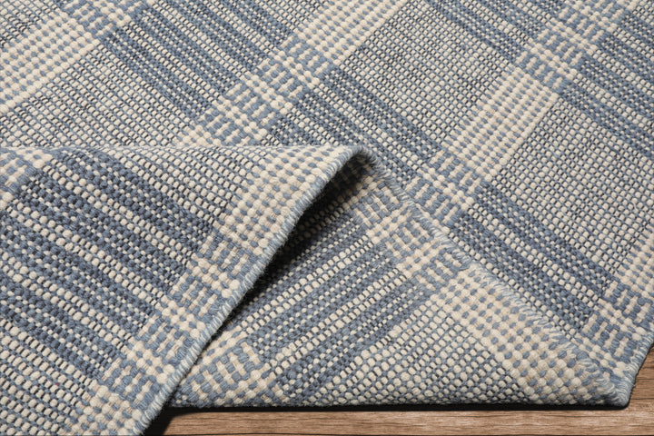 Celeste Rug Multi Size Hand Woven Ivory Wool Plaid Flatweave Contemporary Area Rug