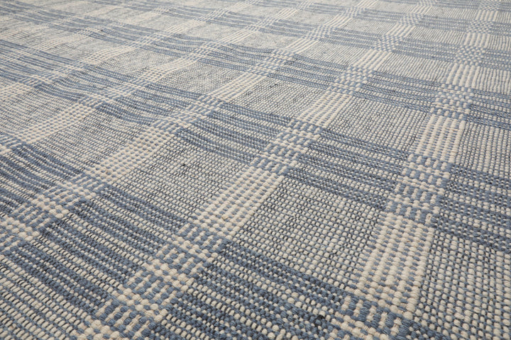 Celeste Rug Multi Size Hand Woven Ivory Wool Plaid Flatweave Contemporary Area Rug