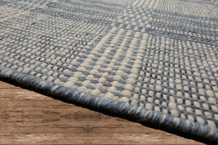 Celeste Rug Multi Size Hand Woven Ivory Wool Plaid Flatweave Contemporary Area Rug