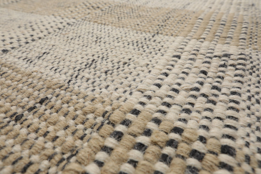 Celeste Rug Multi Size Hand Woven Ivory Wool Plaid Flatweave Modern Area Rug by