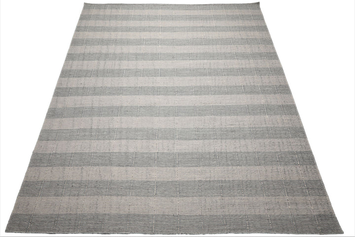 Celeste Rug Multi Size Hand Woven Gray Wool Plaid Flatweave Modern Area Rug by