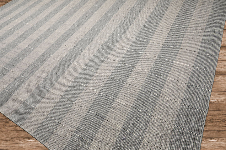 Celeste Rug Multi Size Hand Woven Gray Wool Plaid Flatweave Modern Area Rug by