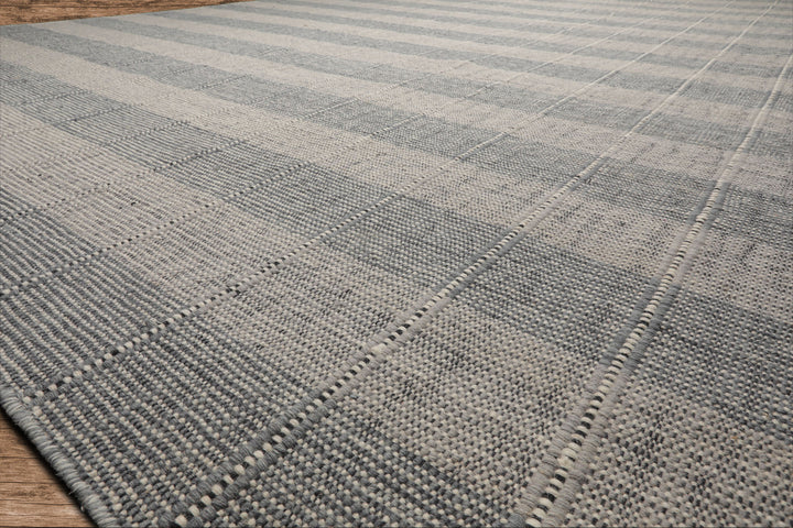 Celeste Rug Multi Size Hand Woven Gray Wool Plaid Flatweave Modern Area Rug by