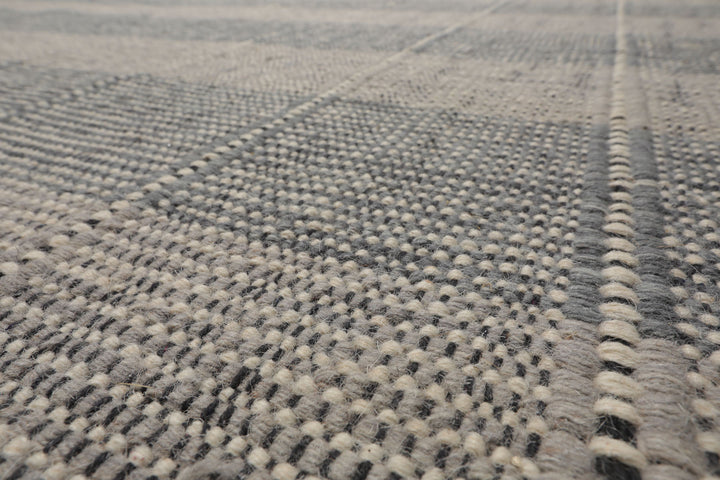 Celeste Rug Multi Size Hand Woven Gray Wool Plaid Flatweave Modern Area Rug by